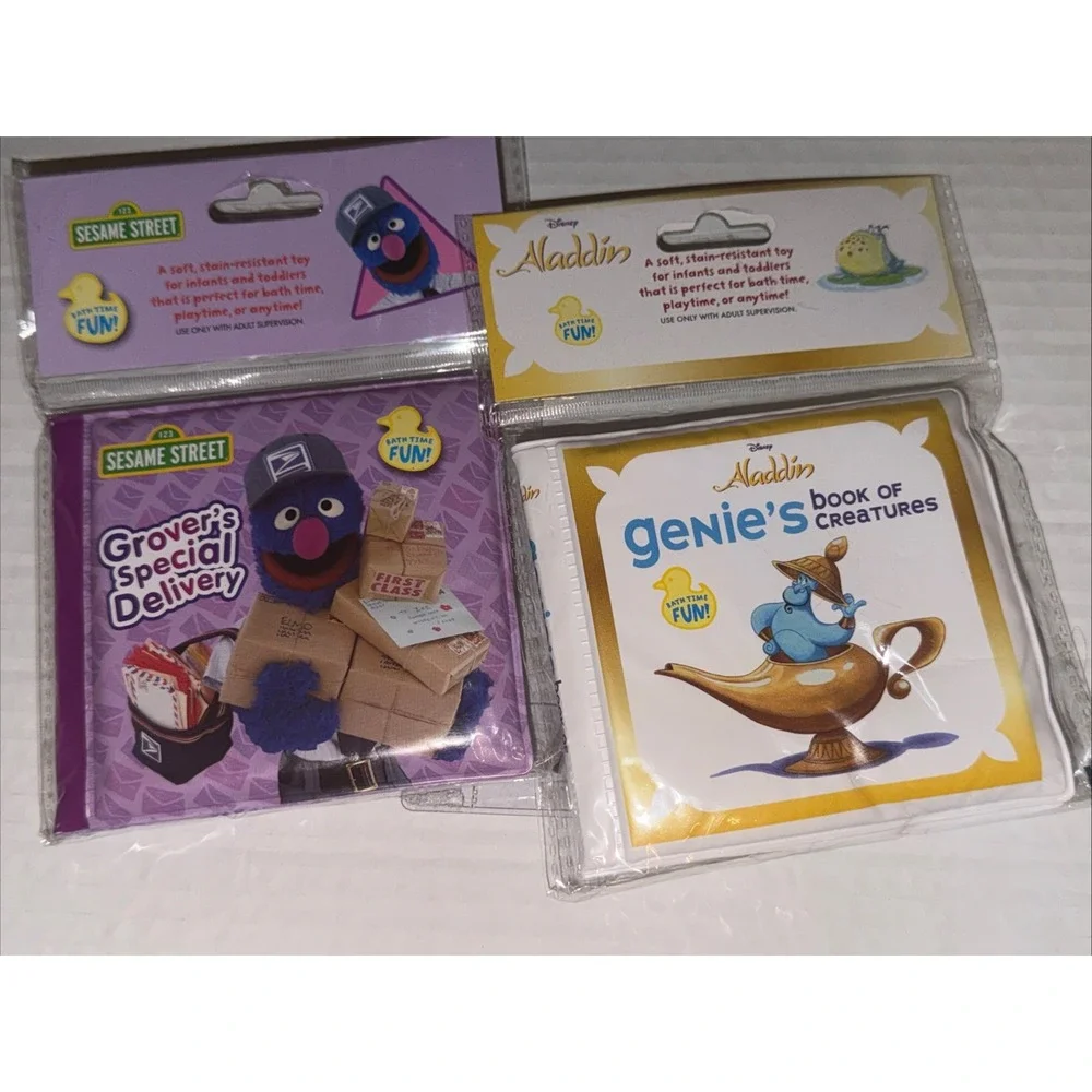 Sesame Street Bath Soft Infant Kid Educational Book Sesame Street & Aladdin‎